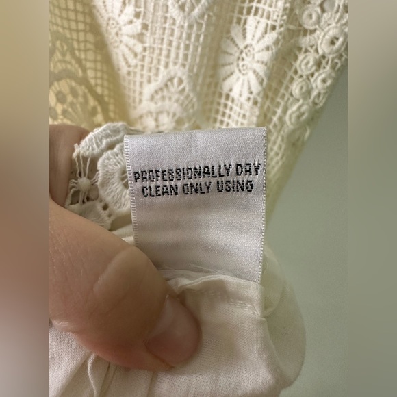 Yoana Baraschi Crochet Off‎ White Cream Lined Sleeveless Dress sz 4 - Picture 3 of 12